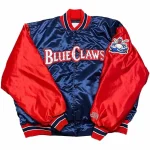 Jersey Shore BlueClaws Vintage 80's Navy/Red Satin Jacket