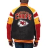 Kansas city chiefs g iii sports by carl banks raglan black leather varsity jacket 2