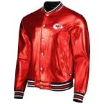 Kansas City Chiefs Metallic Red Leather Jacket