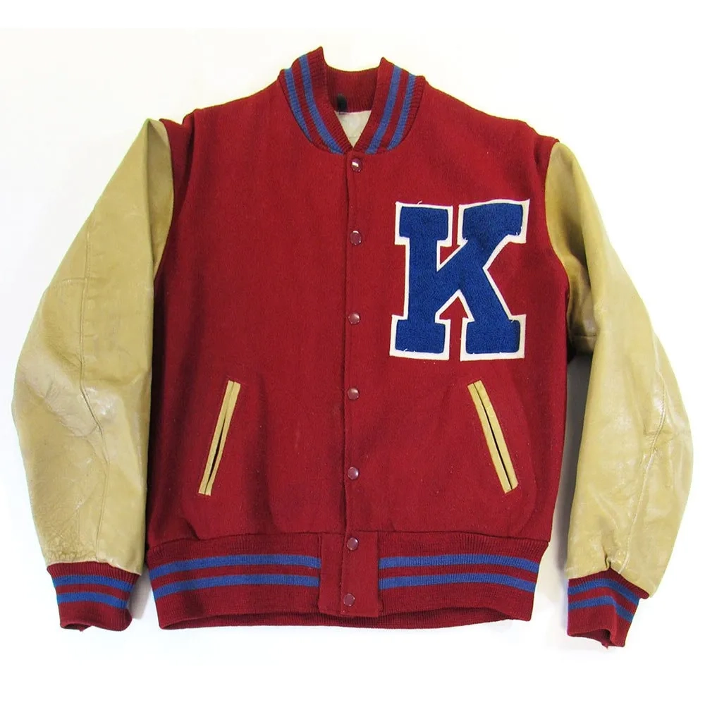 Kansas jayhawks letterman wool leather varsity jacket 1
