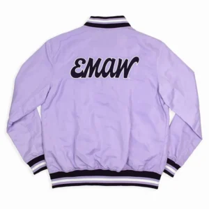 Kansas state script retro light purple bomber varsity jacket 1