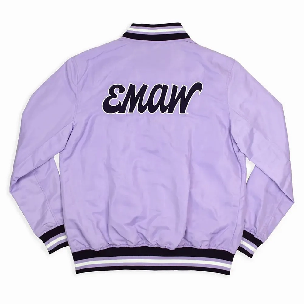 Kansas state script retro light purple bomber varsity jacket 1