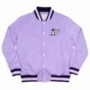 Kansas state script retro light purple bomber varsity jacket 2