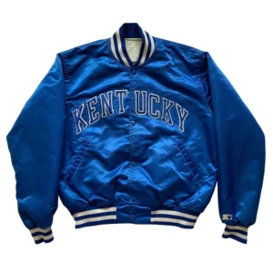 Kentucky wildcats 80s blue satin varsity jacket 3