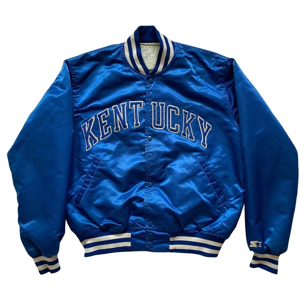 Kentucky wildcats 80s blue satin varsity jacket 3