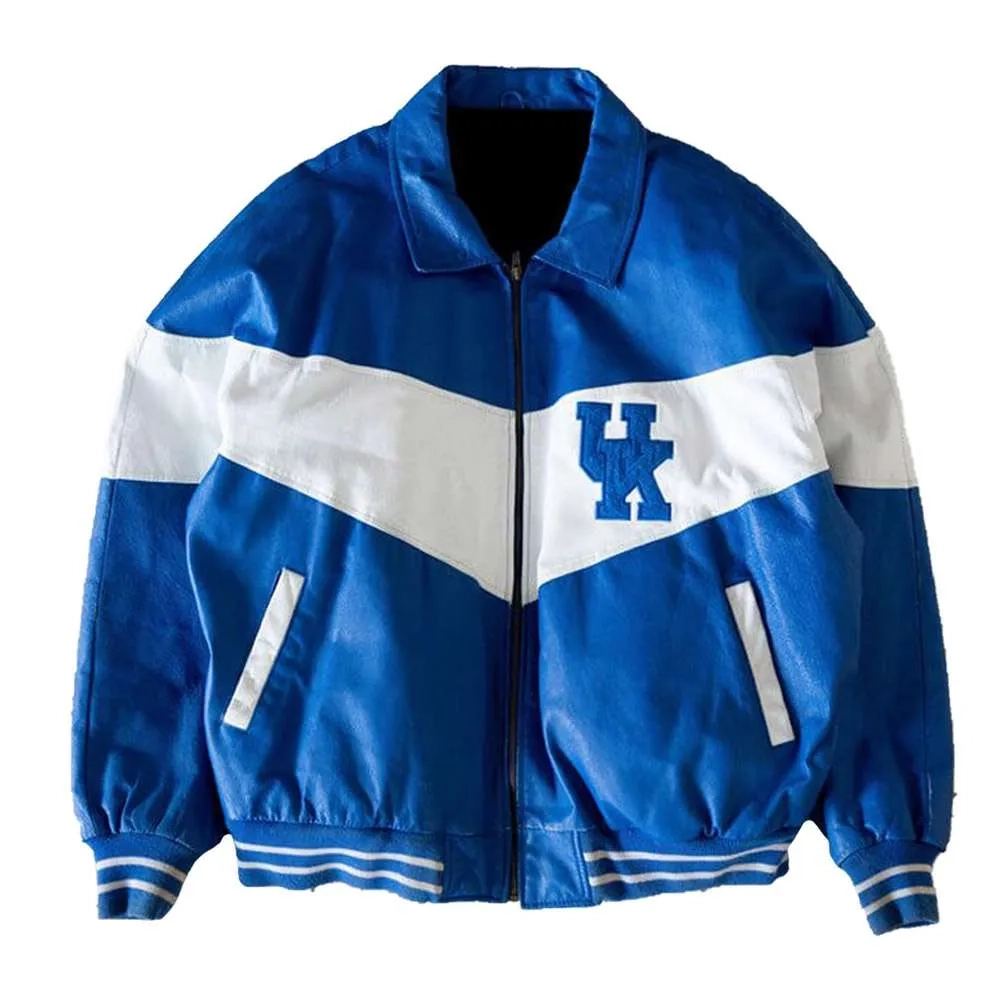 Kentucky wildcats 90s bluewhite leather varsity jacket 1