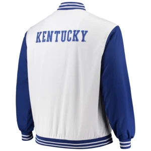 Kentucky wildcats big tall whitenavy polyester varsity jacket 4