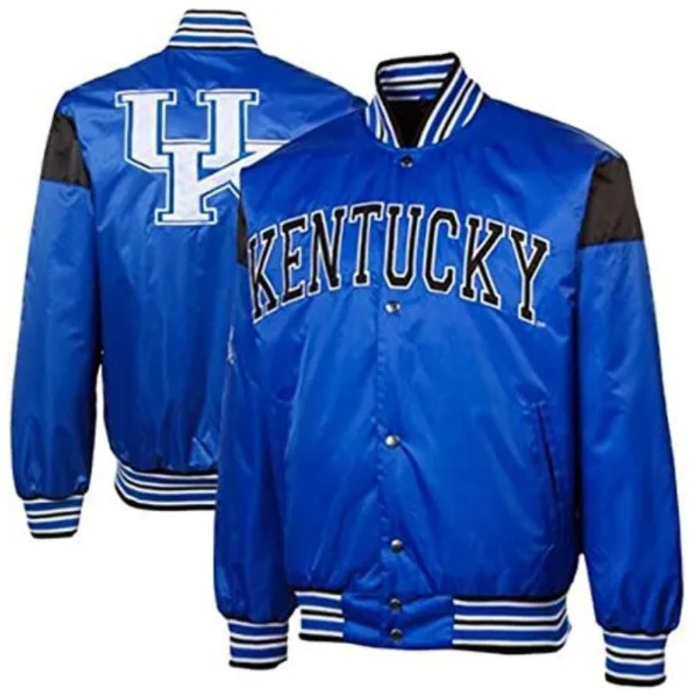 Kentucky wildcats blue satin varsity jacket