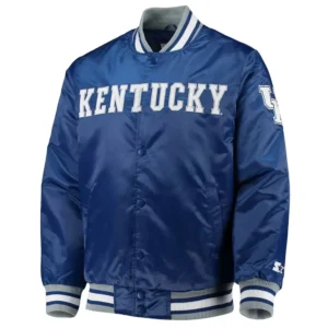 Kentucky wildcats o line blue satin varsity jacket 1