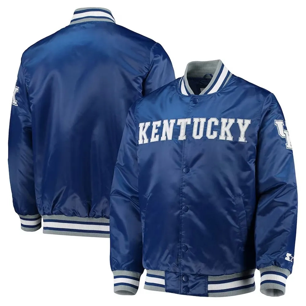 Kentucky wildcats o line blue satin varsity jacket 3