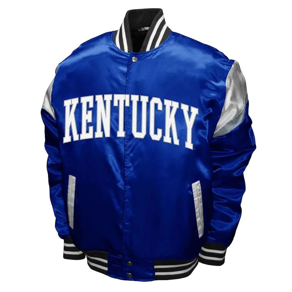 Kentucky wildcats power blue satin varsity jacket 3