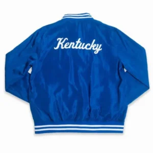Kentucky wildcats script retro bomber blue satin varsity jacket 1