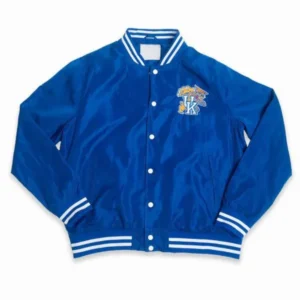 Kentucky wildcats script retro bomber blue satin varsity jacket 3