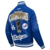 La dodgers mens world series 2025 satin varsity jacket