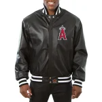 Los Angeles Angels Full Leather Black Jacket