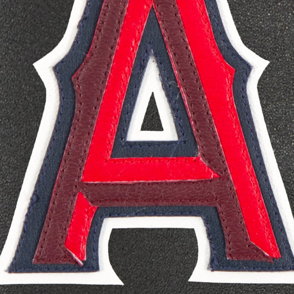 Los angeles angels black leather varsity jacket 3