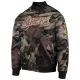 Los angeles lakers camo satin varsity jacket