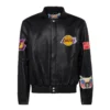Los angeles lakers jeff hamilton full leather jacket black 1