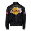 Los angeles lakers jeff hamilton full leather jacket black 2