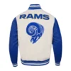 Los angeles rams retro classic wool leather jacket