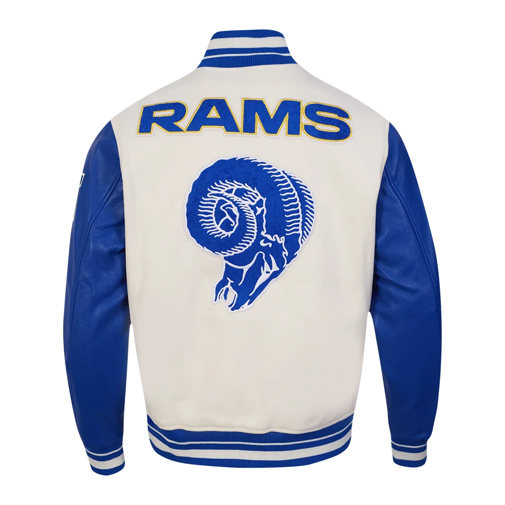 Los angeles rams retro classic wool leather jacket