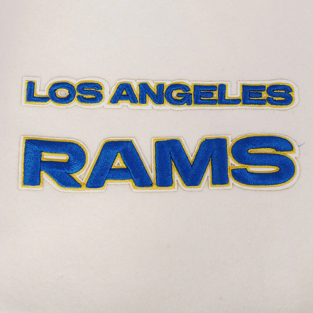 Los angeles rams retro classic wool leather patch jacket