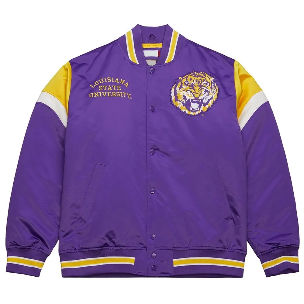 Louisiana state tigers purple satin varsity jacket 3
