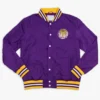 Louisiana state tigers retro bomber purple satin varsity jacket 1