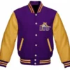 Louisiana state tigers the letterman purplegold wool leather varsity jacket 1