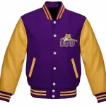 LSU Tigers Letterman Wool/Leather Jacket