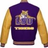 Louisiana state tigers the letterman purplegold wool leather varsity jacket 2