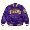 Louisiana state tigers vintage purple satin varsity jacket