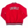 Louisville cardinals script bomber red jacket red satin varsity jacket 1
