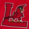 Louisville cardinals script bomber red jacket red satin varsity jacket 2