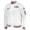 Lsu tigers city collection white satin varsity jacket 1