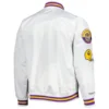 Lsu tigers city collection white satin varsity jacket 2