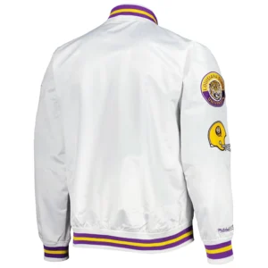 Lsu tigers city collection white satin varsity jacket 2