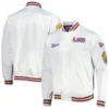 Lsu tigers city collection white satin varsity jacket 3