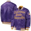 Lsu tigers o line purple satin varsity jacket 1