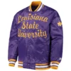 Lsu tigers o line purple satin varsity jacket 2