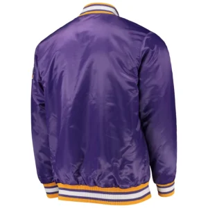 Lsu tigers o line purple satin varsity jacket 3