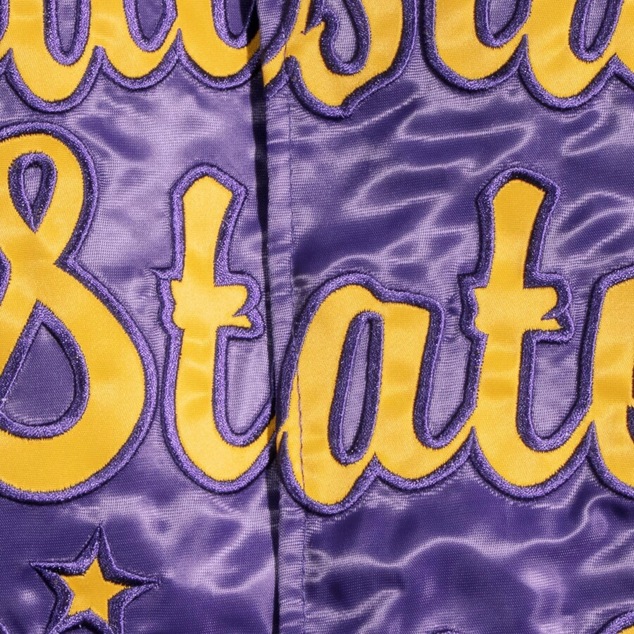 Lsu tigers o line purple satin varsity jacket 4