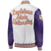 Lsu tigers the legend whitepurple satin varsity jacket 3
