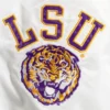 Lsu tigers the legend whitepurple satin varsity jacket 4