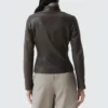Magalie womens brown leather jacket