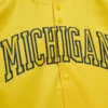 Maize michigan raglan full snap satin varsity jacket 1