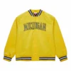Maize michigan raglan full snap satin varsity jacket 2
