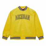 Michigan Wolverines Throwback Wordmark Satin Jacket