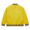 Maize michigan raglan full snap satin varsity jacket 3