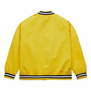 Maize michigan raglan full snap satin varsity jacket 3